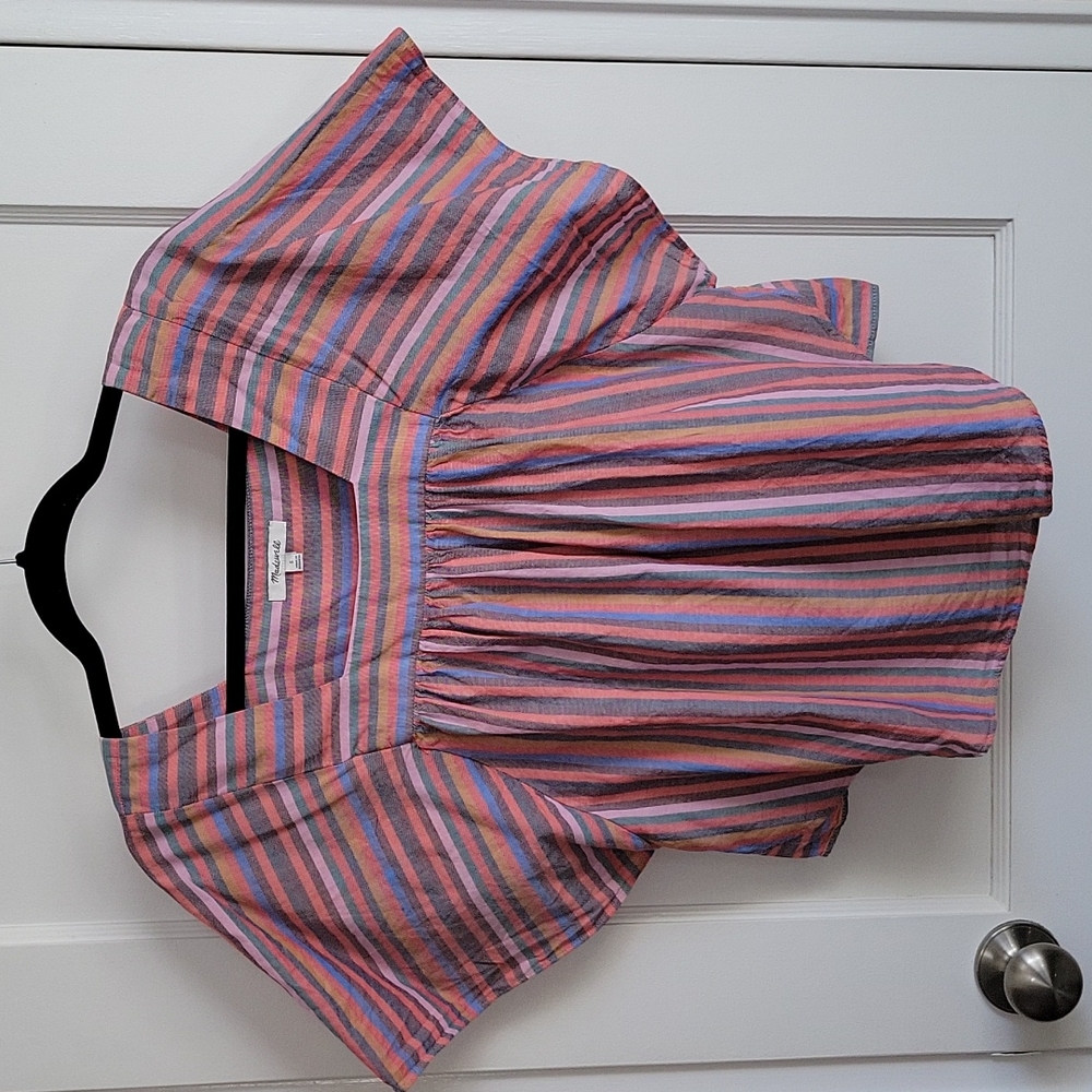 Madewell Striped Square Neck Top S